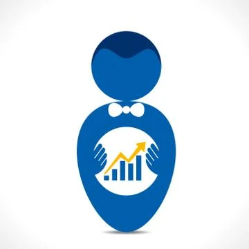 Business growth graph in hand vector Stock Illustration