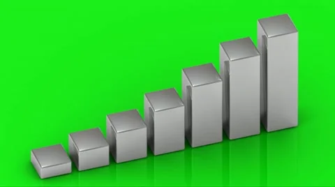 Business growth graph of silver bars Stock Footage 21378809