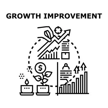Business growth improvement process concept illustration Stock Illustration