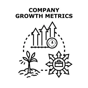 Business growth metrics tracking progress and expansion strategy Stock Illustration