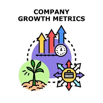 Business growth metrics tracking progress and expansion strategy Stock Illustration
