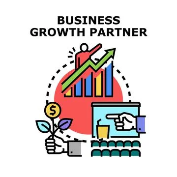 Business growth partner concept developing investment strategy Stock Illustration