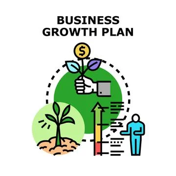 Business growth plan for financial development strategy Illustrazione stock