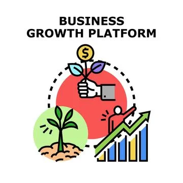 Business growth platform developing financial success strategy Illustrazione stock