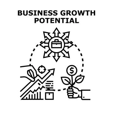 Business growth potential concept creating development strategy Stock Illustration