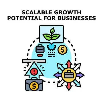 Business growth potential with scalable development process Stock Illustration