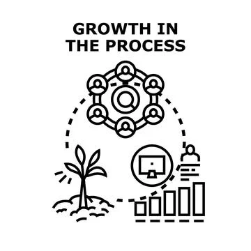 Business growth process developing project concept Stock Illustration