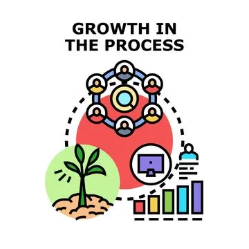 Business growth process developing project concept Stock Illustration