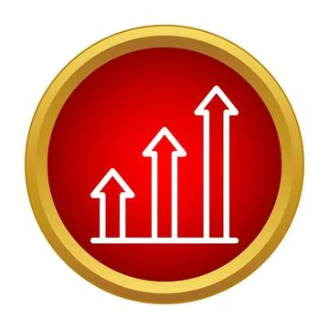 Business growth progress chart arrows icon Stock Illustration