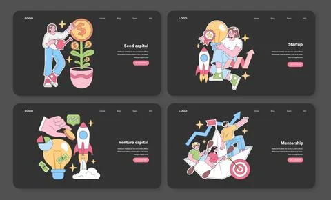 Business growth set. Flat vector illustration. イラスト素材
