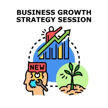 Business growth strategy session developing new ideas Stock Illustration