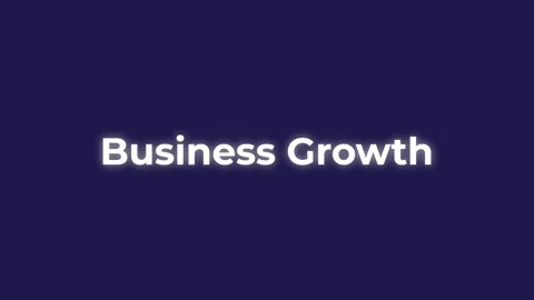 Business Growth Text Animation White on Purple Background Creative Style Stock Footage 333172575