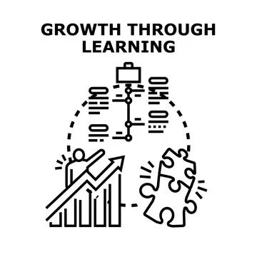 Business growth through learning and education development Stock Illustration