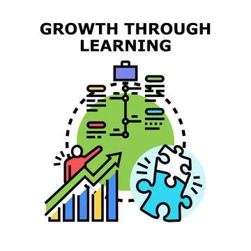 Business growth through learning and education development Stock Illustration