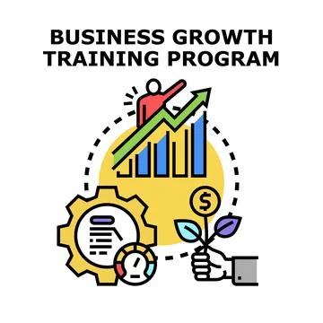 Business growth training program for financial success Stock Illustration