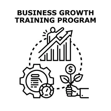 Business growth training program for financial success Stock Illustration