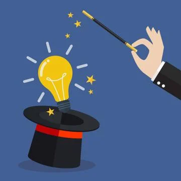 Business hand with lightbulb idea Stock Illustration