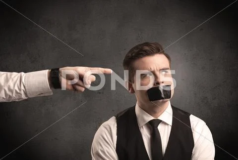 Business hand pointing at employee Stock Photos