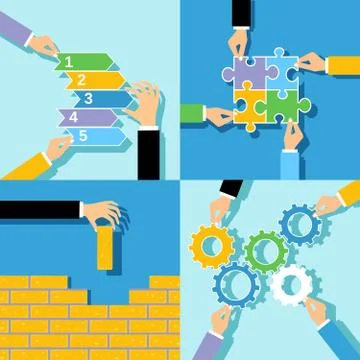 Business hands concepts set 库存插图