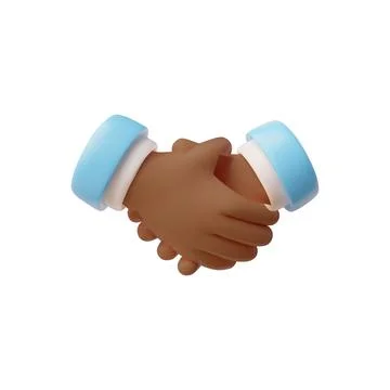 Business handshake 3D vector - teamwork and partnership on isolated background. Stock Illustration