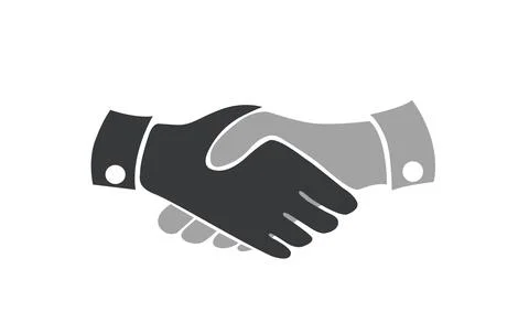 Business handshake agreement flat vector icon isolated on white. Stock Illustration