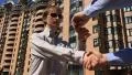 Business handshake and giving the keys HD Footage