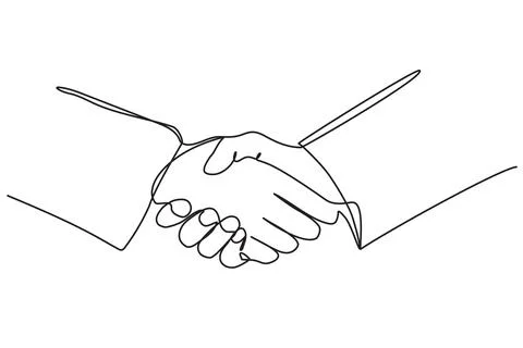 Business Handshake continuous line vector illustration Stock Illustration