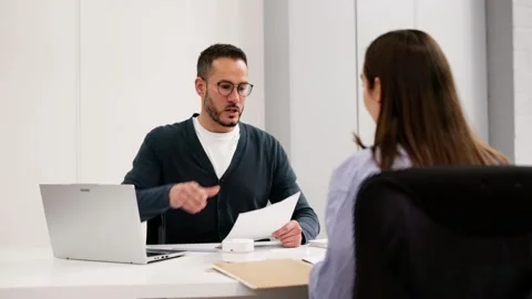 Business Handshake During Interview Stock Footage 320771456