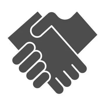 Business handshake solid icon. Hands shaking vector illustration isolated on Stockillustratie