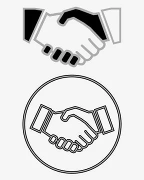 Business handshake solid icon Stock Illustration