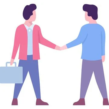 Business handshake vector icon isolated on white Stock Illustration