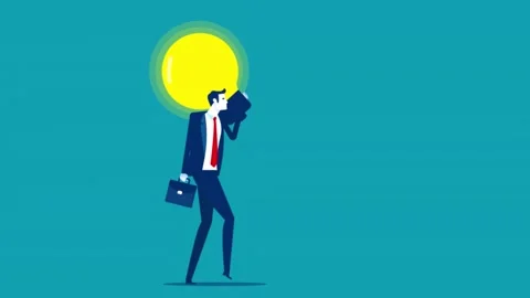 Business have idea light bulb. Creativity 4K animated Stock Footage 137013210