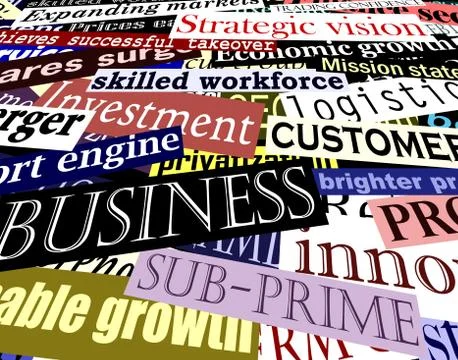 Business headlines Illustrazione stock