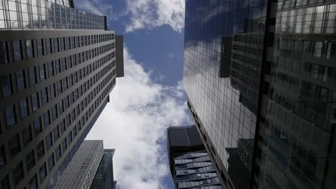 Business headquarters skyscraper clouds time lapse 4K Stock Footage 144724073