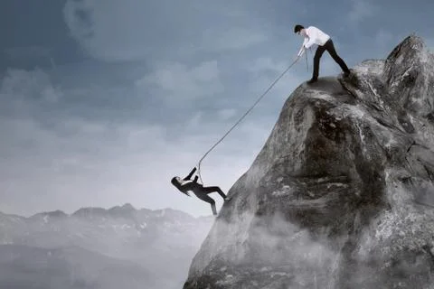 Business help to overcome adversity Stock Illustration