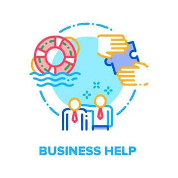 Business Help Vector Concept Color Illustration Stock Illustration