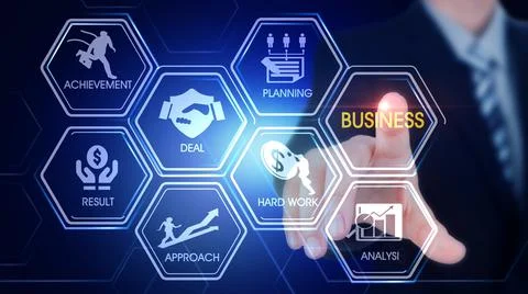 Business Hexagonal Touch Screen Concept Illustrazione stock