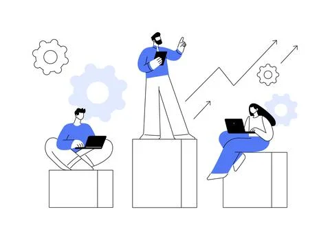 Business hierarchy abstract concept vector illustration. Stock Illustration