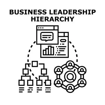 Business hierarchy structure managing team collaboration strategy Stock Illustration