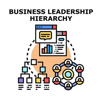 Business hierarchy structure managing team collaboration strategy Stock Illustration