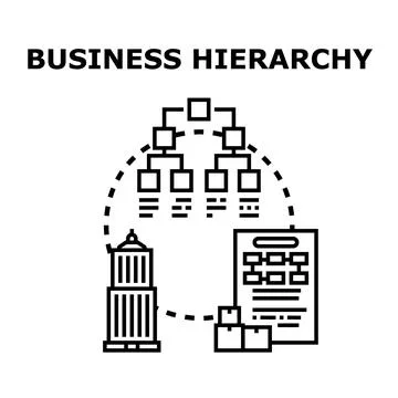 Business hierarchy structure with organizational chart concept Stock Illustration
