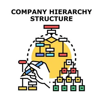 Business hierarchy structure planning management organization chart Stock Illustration
