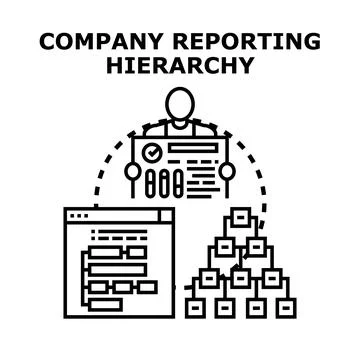 Business hierarchy structure with reporting and management concepts Stock Illustration