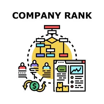 Business hierarchy with team performance and financial flow Stock Illustration