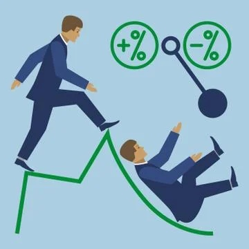 Business high risk vector flat illustration Stock Illustration