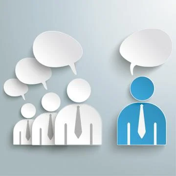 Business humans communication speech bubbles piad Stock Illustration