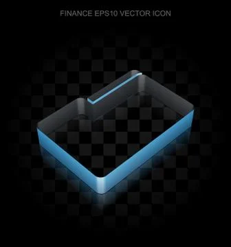 Business icon: Blue 3d Folder made of paper, transparent shadow, EPS 10 vector イラスト素材