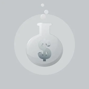 Business icon, chemical laboratory flask Illustrazione stock