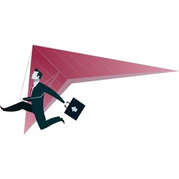 Business icon flat vector business man flying Stock Illustration