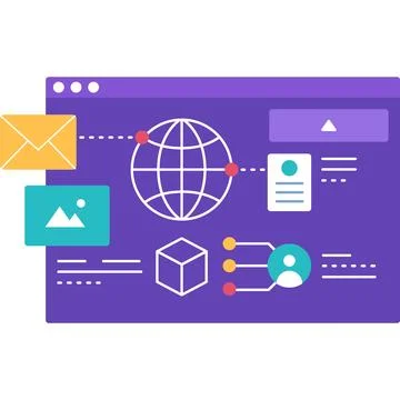 Business icon outsourcing work process flat vector Stock Illustration